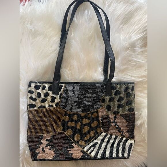 New Coast Handbags - New Coast handbag animal print beaded shoulder purse